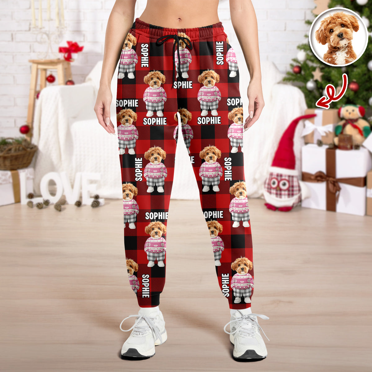 Personalized Dog Cat Xmas Clothes Sweatpants For Dog Lover TH10 896777