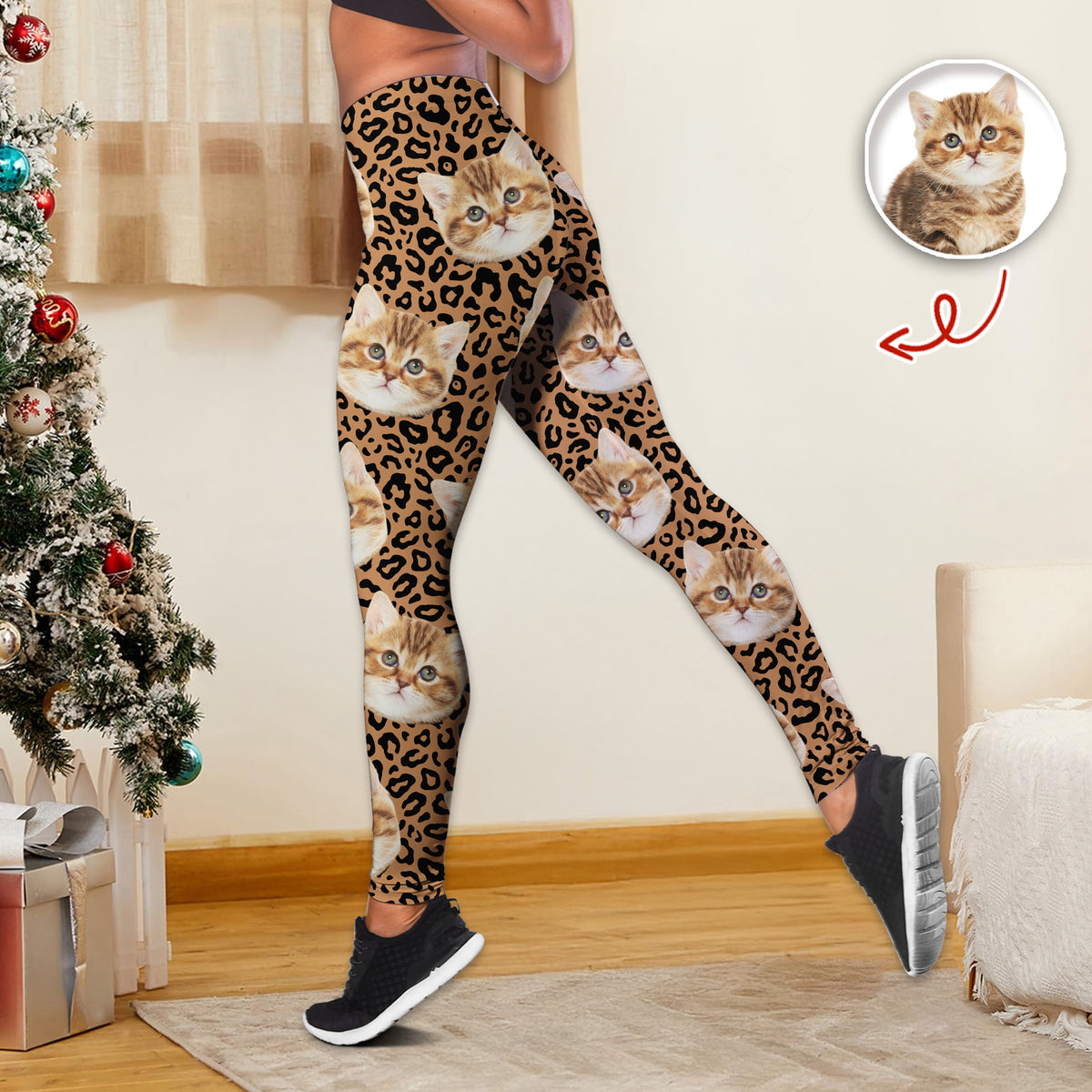 Custom Dog Cat Photo Leopard Pattern Legging HO82 900550