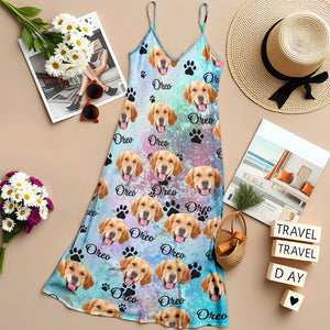 Custom Pet Photo Maxi Dress Gift For Dog And Cat Lovers CH07 895726
