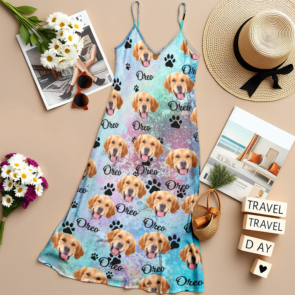 Custom Pet Photo Maxi Dress Gift For Dog And Cat Lovers CH07 895726