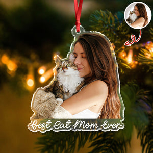 Custom Cute Cat Photo Memories 2025 Christmas Acrylic Ornament LM32 895989