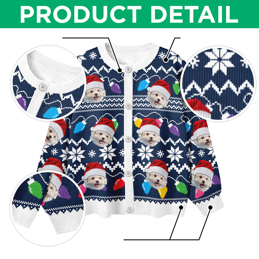Custom Funny Photo Xmas Leds Cardigan Gift For Dog Lover HO82 900264