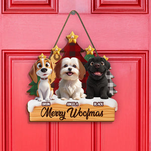 Personalized Happy Pawlidays Christmas Door Sign Gift For Dog Lover LM32 897249