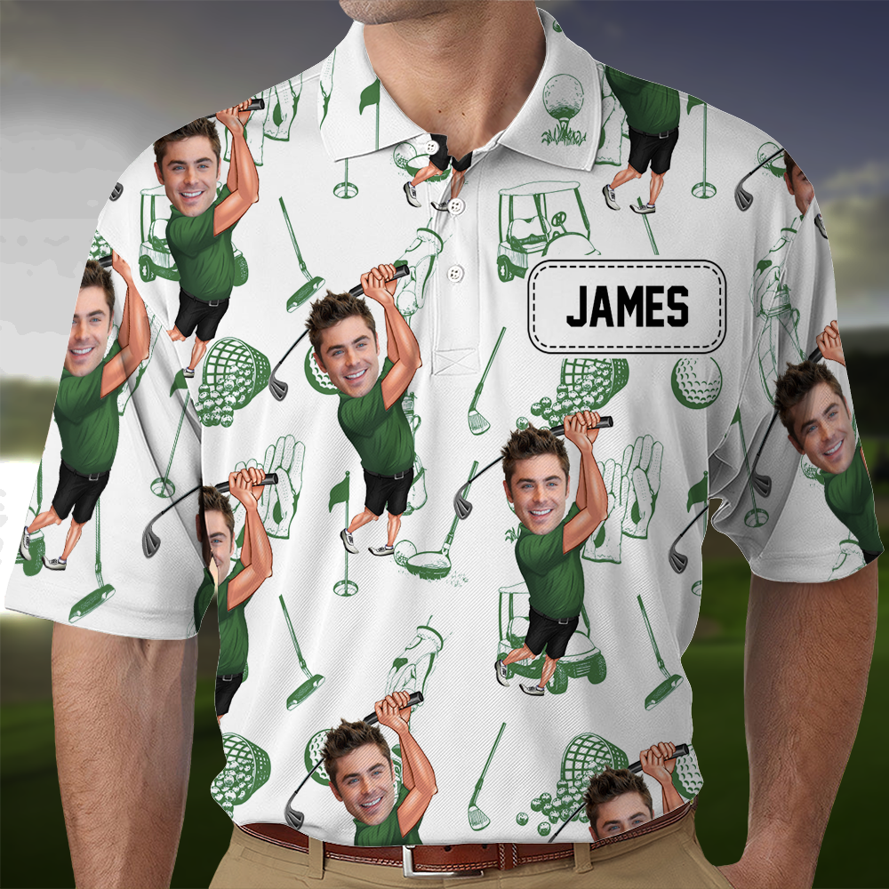 Custom Funny Golfer Photo Polo Shirt - Golf Lovers Gift CH07 895762