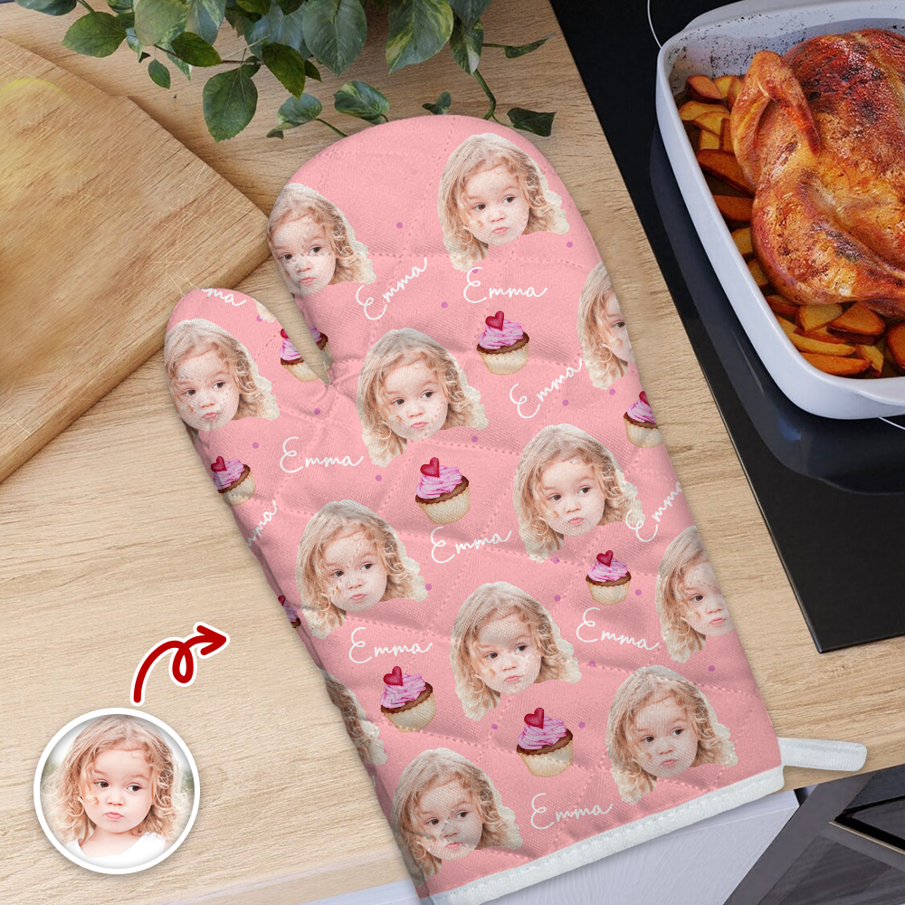 Custom Face Portrait Cake Pattern Oven Mitt TH10 894415