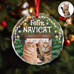 Custom Photo Cozy Room Feliz Navicat - Personalized Circle Glass Ornament LM32 895775