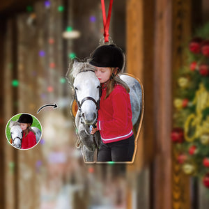 Custom Horses Photo - Personalized Acrylic Ornament For Family HO82 894654