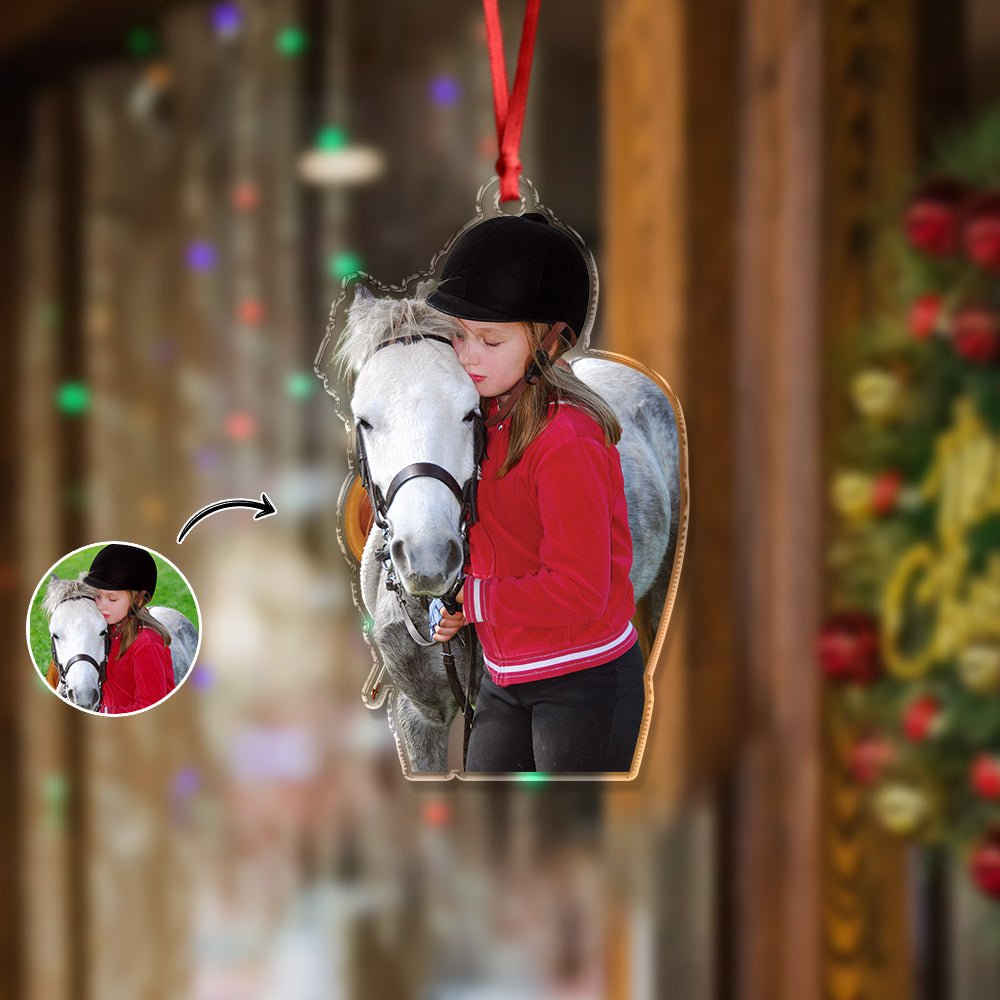 Custom Horses Photo - Personalized Acrylic Ornament For Family HO82 894654