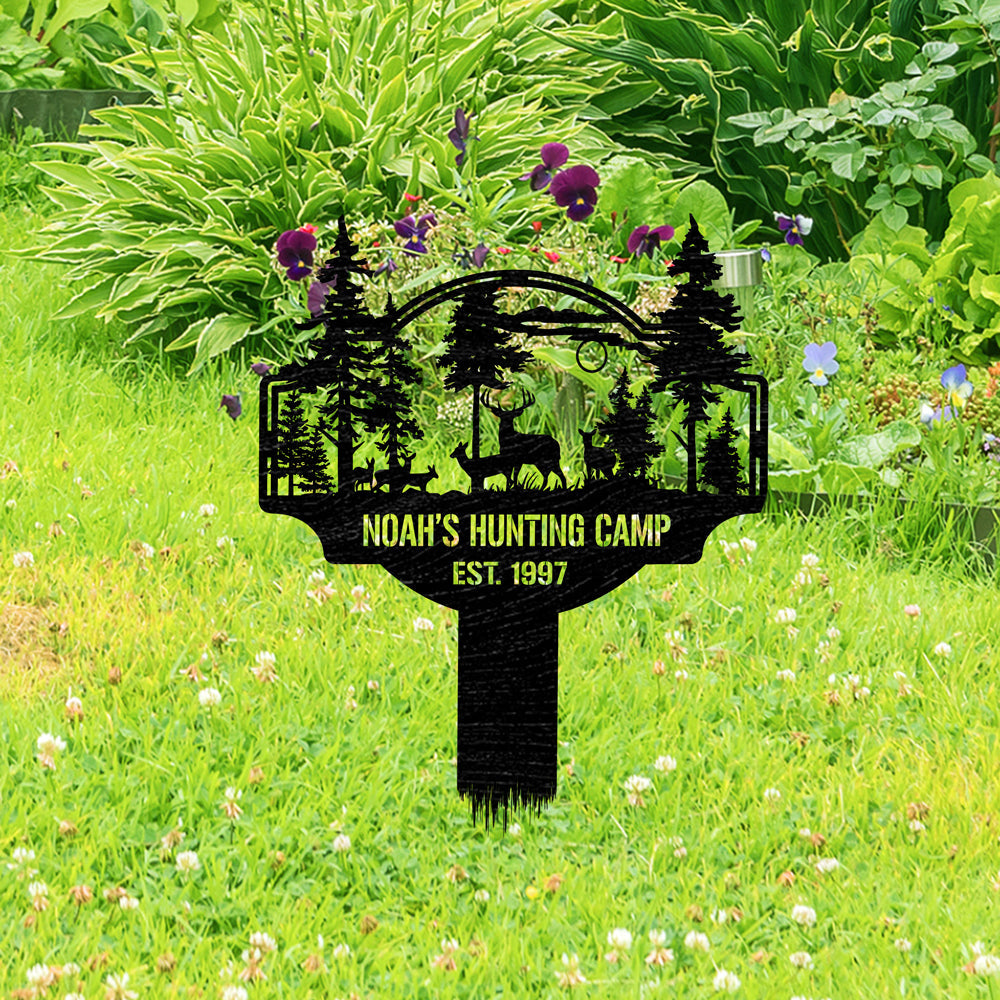 Custom Name Deer Forest Personalized Garden Stake HA75 920030