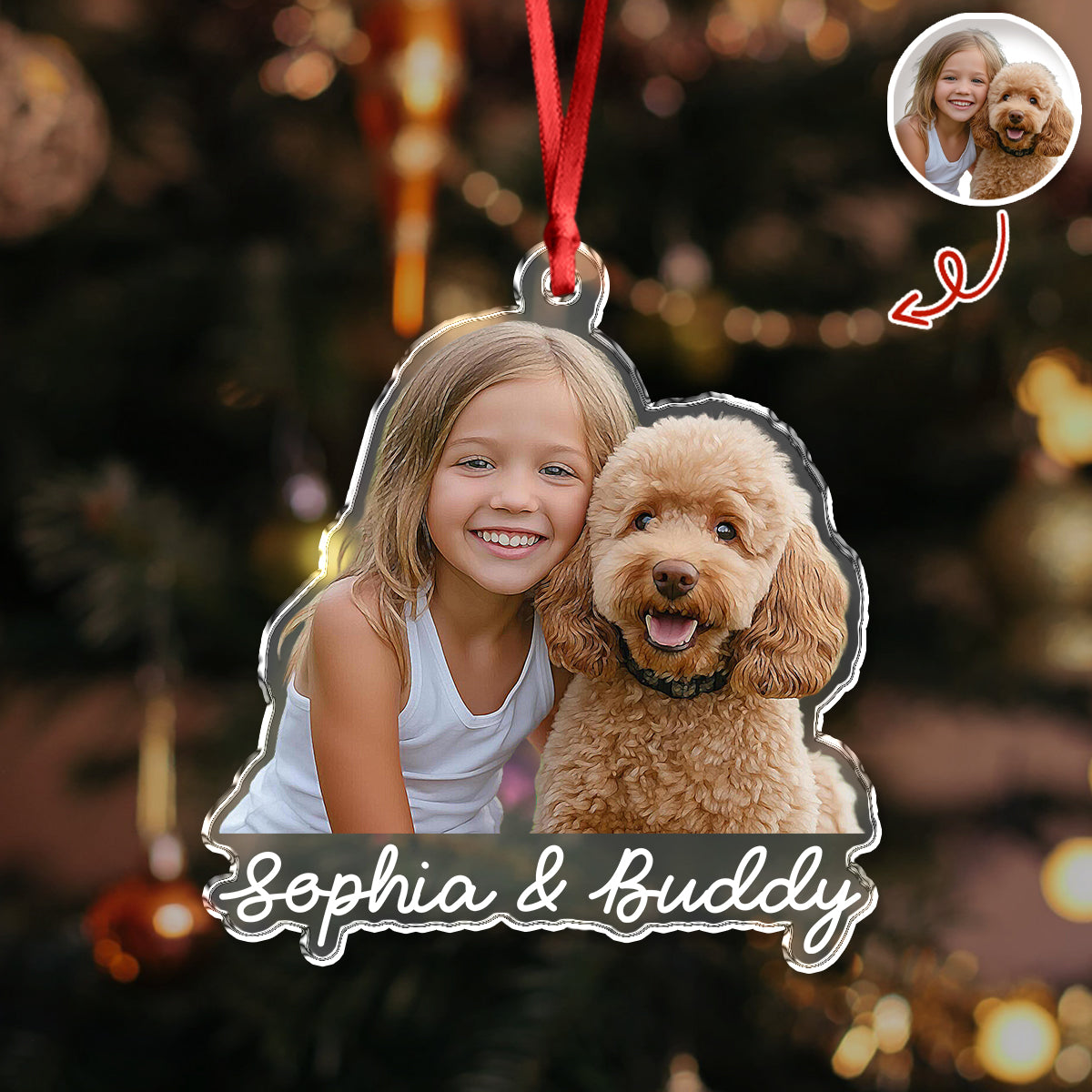 Custom Cute Dog Photo Memories 2025 Christmas Acrylic Ornament LM32 895987