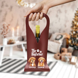 Custom Dog Photo The Dog Father Leather Wine Bag HA75 892912
