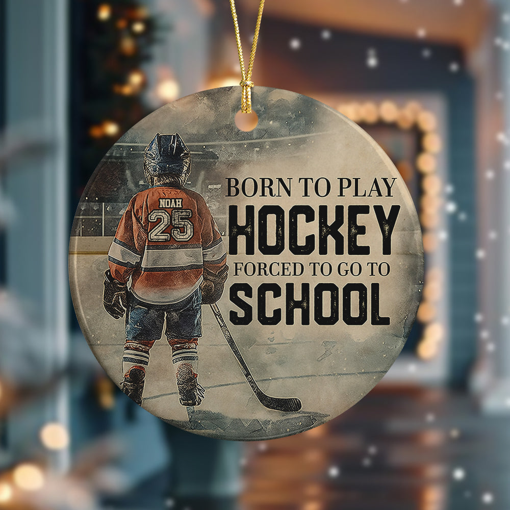 Personalized Hockey Boy Christmas Ceramic Ornament Gift For Hockey Lovers HO82 900082