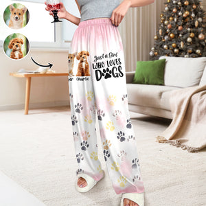 Custom Photo Just A Girl Who Loves Dogs Personalized Sweatpants TH10 894955