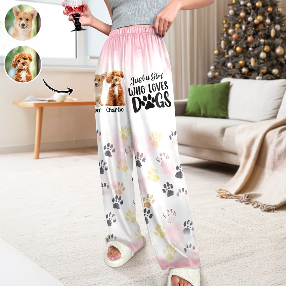 Custom Photo Just A Girl Who Loves Dogs Personalized Sweatpants TH10 894955