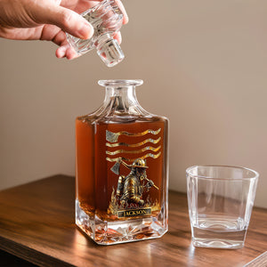 Custom Name Firefighter Personalized Print Decanter Gift For Dad, Father HA75 898064
