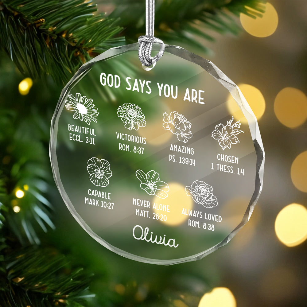 Personalized God Says You Are Glass Circle Ornament Gift For Christmas TH10 894799