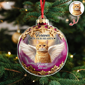 Custom Dog Cat Photo Forever In My Heart Memorial Acrylic Ornament HA75 897894