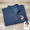 Custom Funny Face Golf Print Quarter Zip Sweater HA75 898650