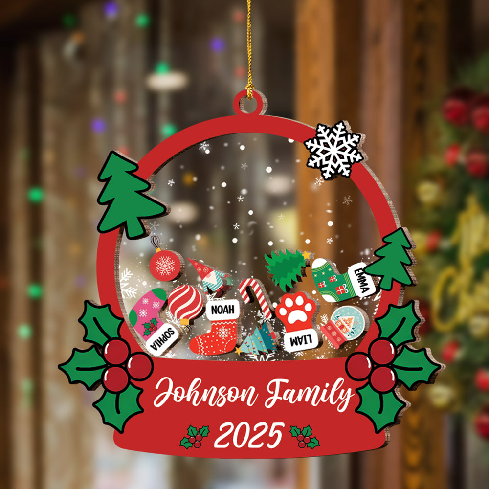 Personalized Stocking Family & Pet Shaker Ornament Christmas Gift For Family CH07 896932