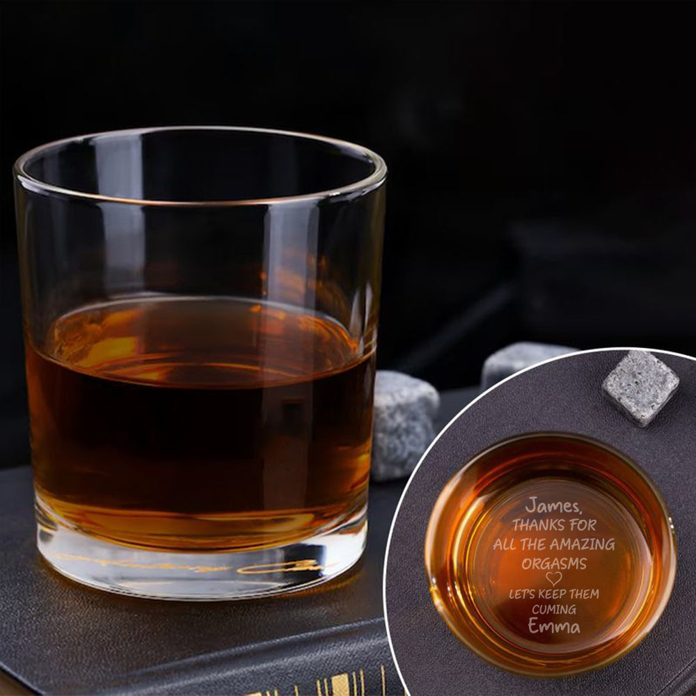 Personalized Playful Bottom Message Engraved Whiskey Glass Naughty Gifts For Him Her CH07 910220