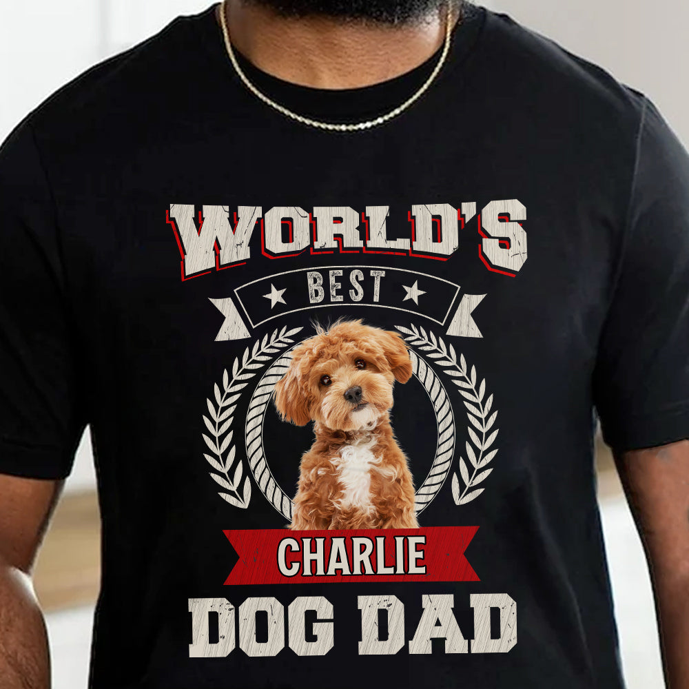Custom Photo World's Best Dog Dad Dark Shirt CH07 896026