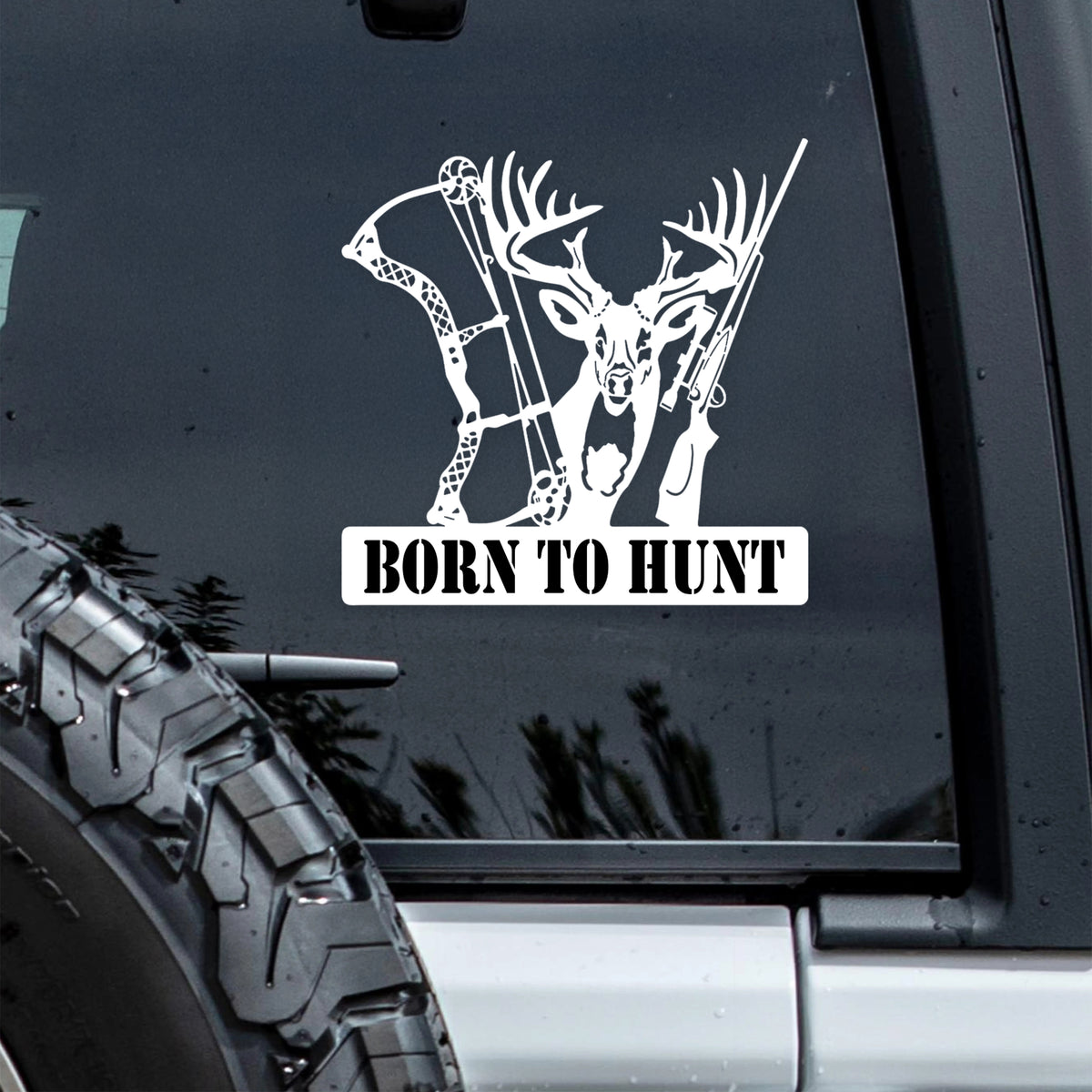 Custom Name Born To Hunt Car Window Decal Sticker For Hunting Lovers LM32 897295