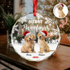 Custom Photo Merry Woofmas Christmas Glass Ornament For Dog Lovers HA75 897486