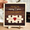 Custom Puzzle Couples Name 2-layer Wooden Plaque With Stand Gift for Him Her, Valentine Home Decor HO82 901060
