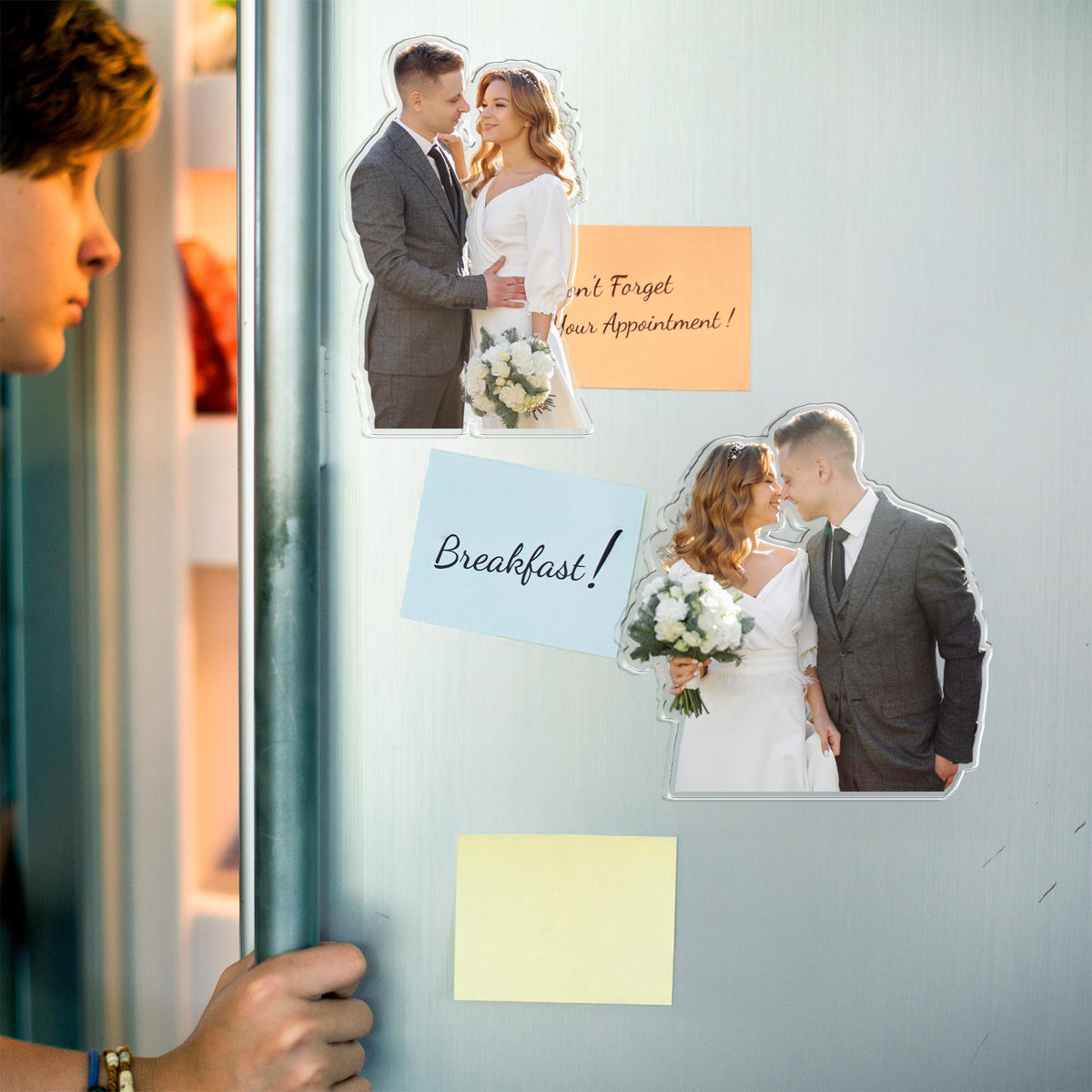 Custom Couple Photo Acrylic Fridge Magnet Gift For Couple HO82 900790