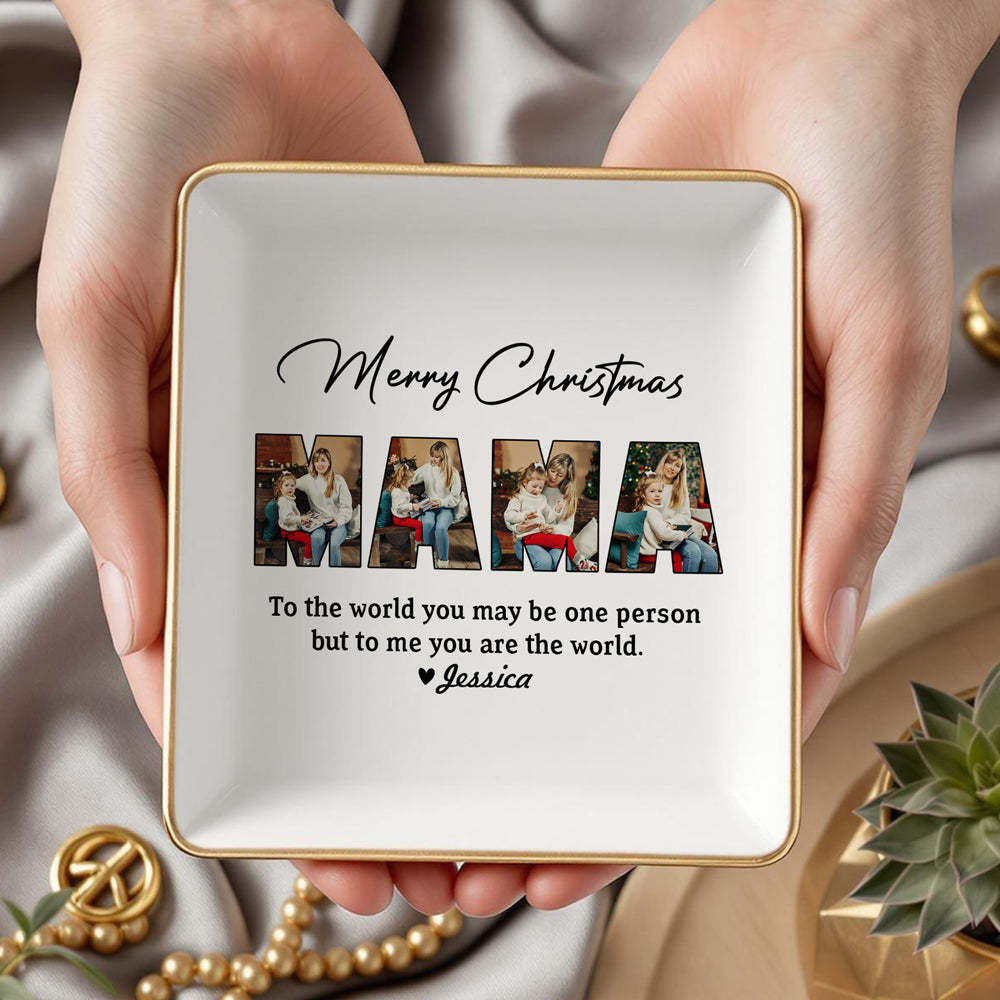 Custom Photo Merry Christmas To Mom Jewelry Dish CH07 899882