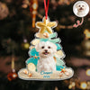 Custom Cute Dog Photo Sea Glass Christmas Acrylic Ornament For Dog Lovers LM32 895997