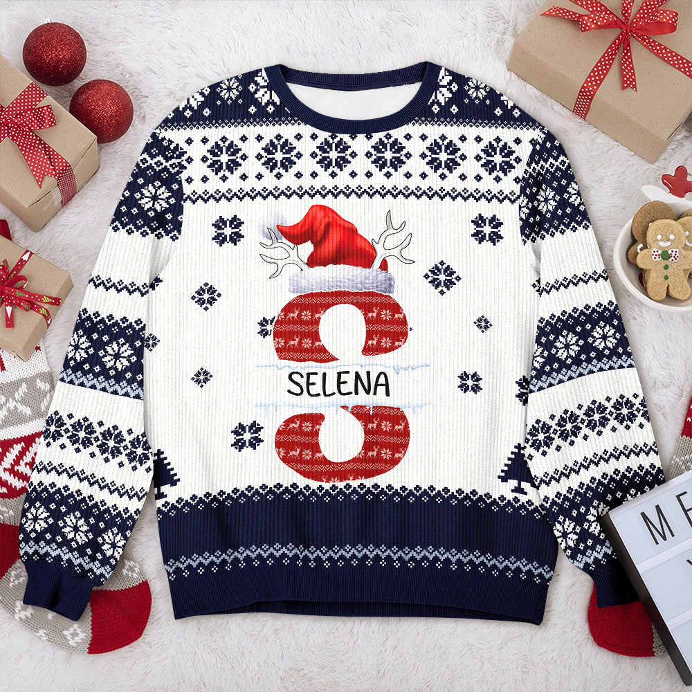 Custom Name Initial Letter Christmas Ugly Sweater Gift For Family CH07 899756