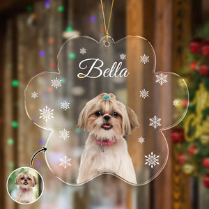 Custom Photo Dog Paw Shaped Acrylic Ornament For Christmas HA75 897048