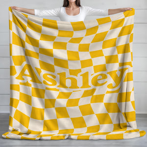 Custom Name Personalized Checker Design Blanket For Family TH10 894983