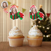 Custom Photo Baby Santa Claus Christmas Cupcake Toppers Xmas Decor HA75 897262