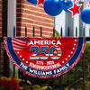 Custom Family Name America 250 1776–2026 Semiquincentennial Non-Pleated Fan Flag CH07 910450