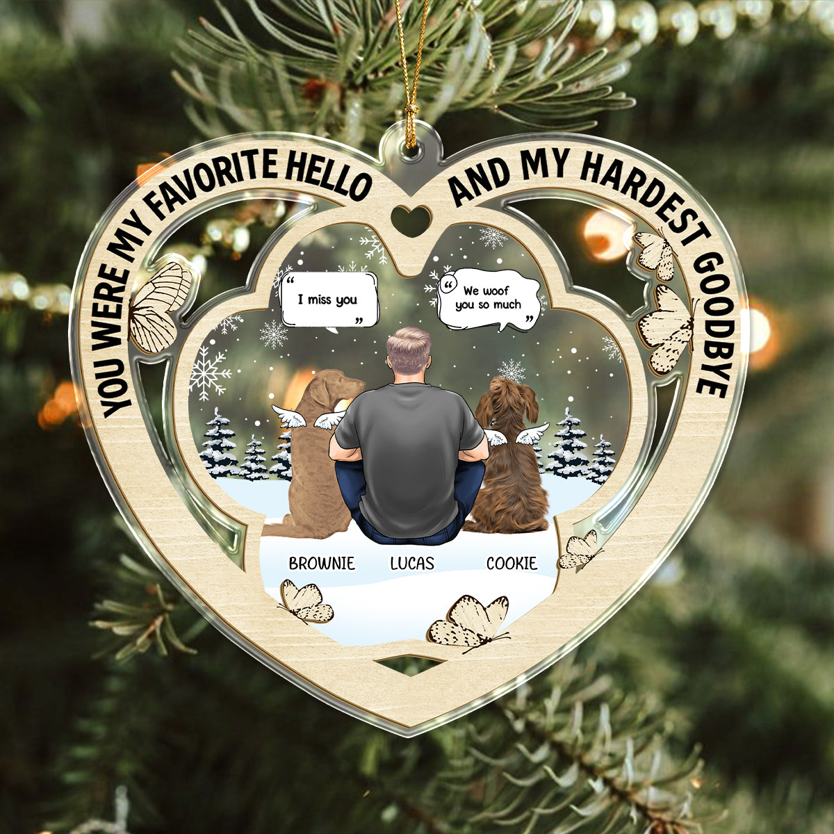 You Were My Favorite Hello And Hardest Goodbye Christmas Memorial Acrylic Ornament Gift For Dog Lovers LM32 895917