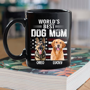 Custom Photo World's Best Dog Dad - Personalized Black Mug Gift For Dog Lovers CH07 895938