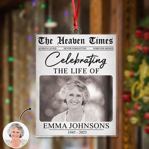 Custom Photo The Heaven Times Memorial Acrylic Ornament Christmas HO82 894678