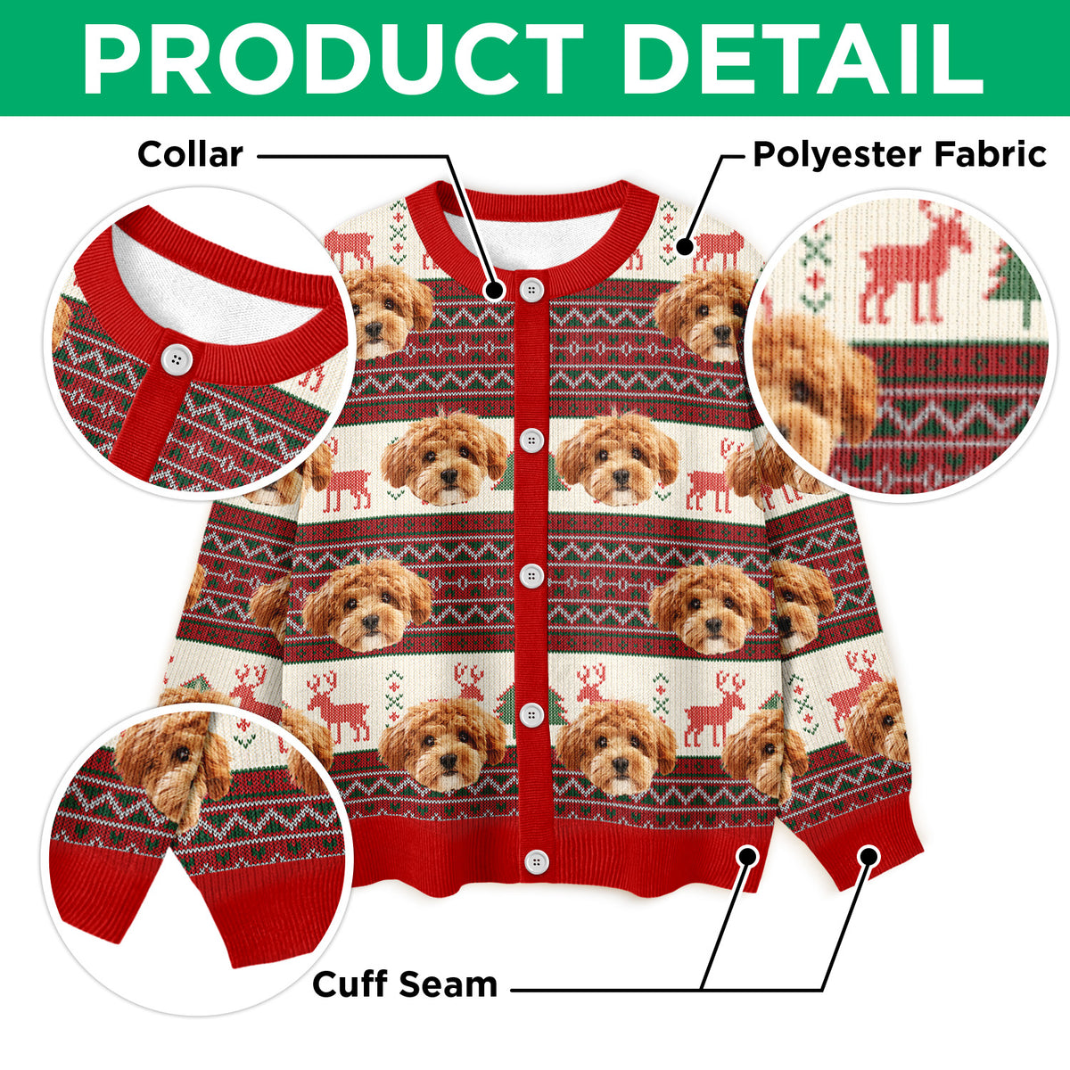 Custom Dog Photo Ugly Cardigan For Dog Lovers LM32 897129