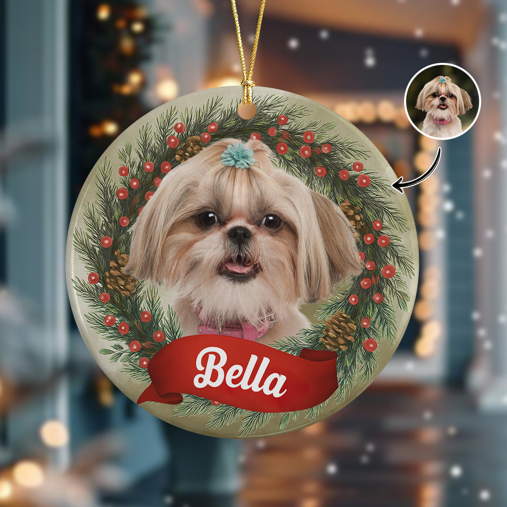 Custom Photo Dog Personalized Ceramic Ornament Christmas Gift For Dog Lovers HA75 897044