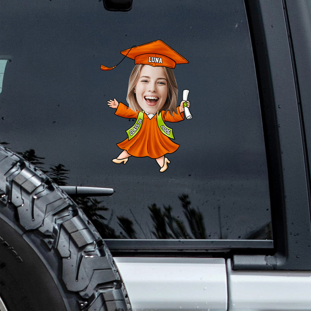 Custom Funny Face Class of 2026 Graduation Car Window Decal Sticker HA75 898824