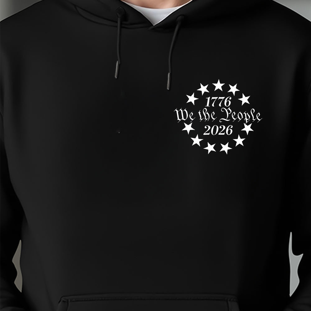 Patriot We The People T-Shirt | 250 Years of America 1776 2026 Back & Front Dark Shirt CH07 910536