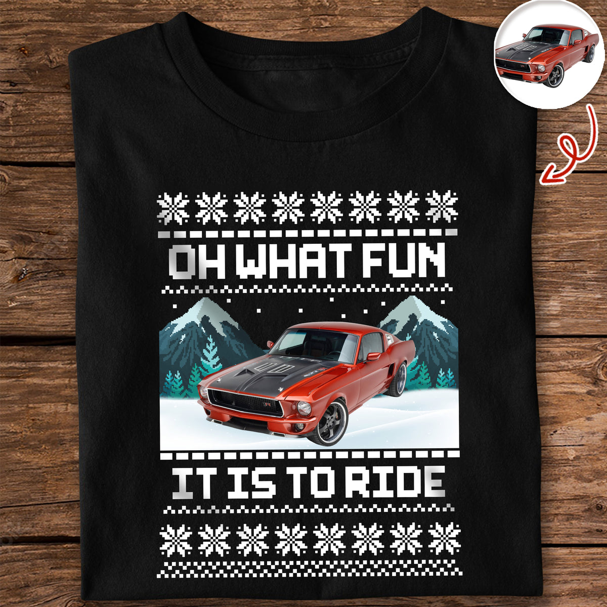Custom Photo Oh What's Fun It Is To Ride Dark Shirt HO82 900642