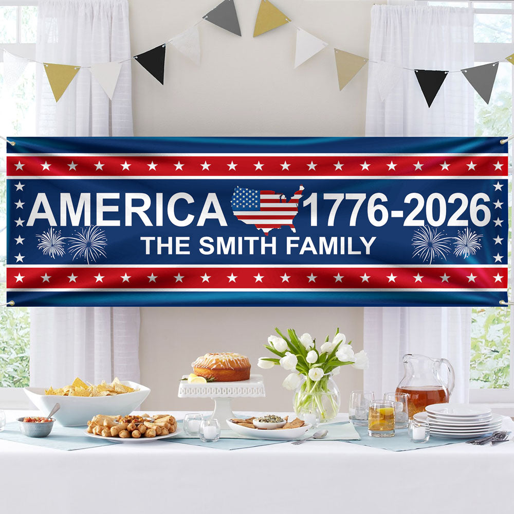 America 1776-2026 USA 250 Years Birthday Freedom American Map Patriotic Banner HA75 898782