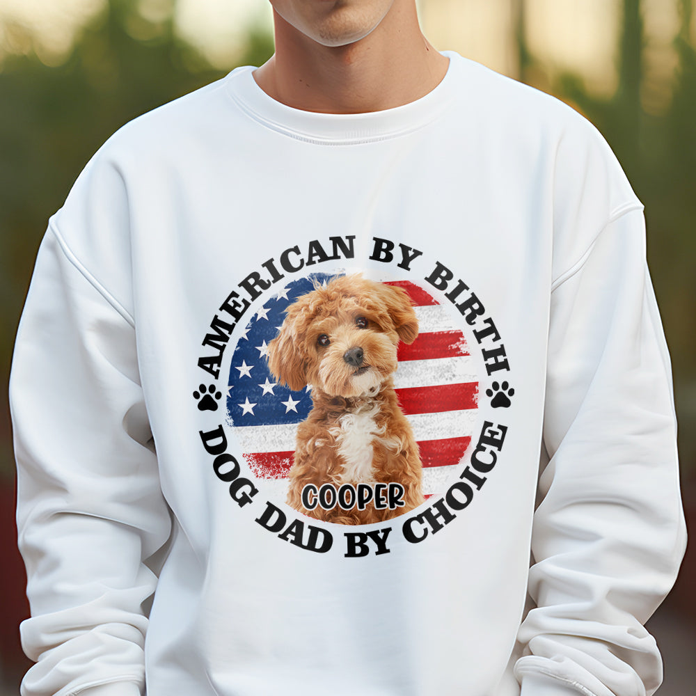 Custom Photo American By Birth, Dog Mom By Choice Bright Shirt HA75 892538
