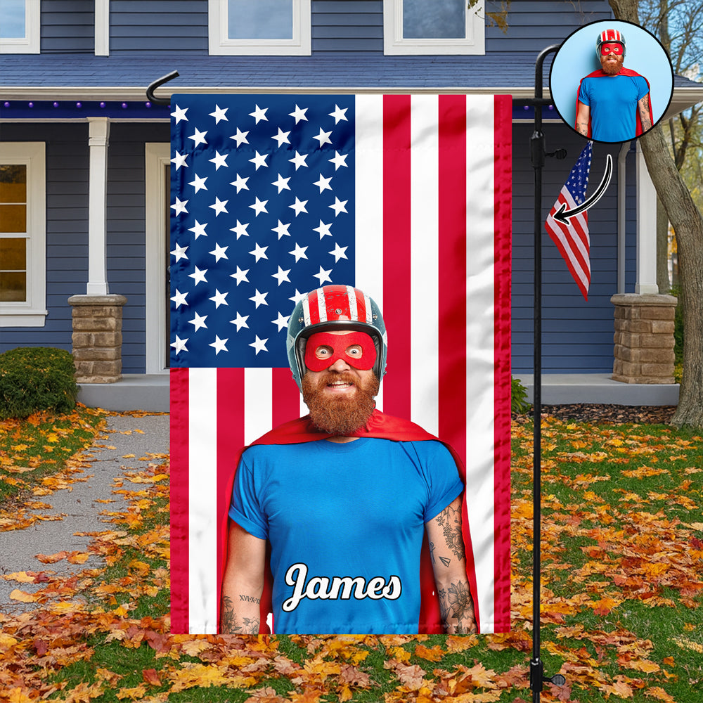Custom Photo American Flag Garden Flag CH07 910380