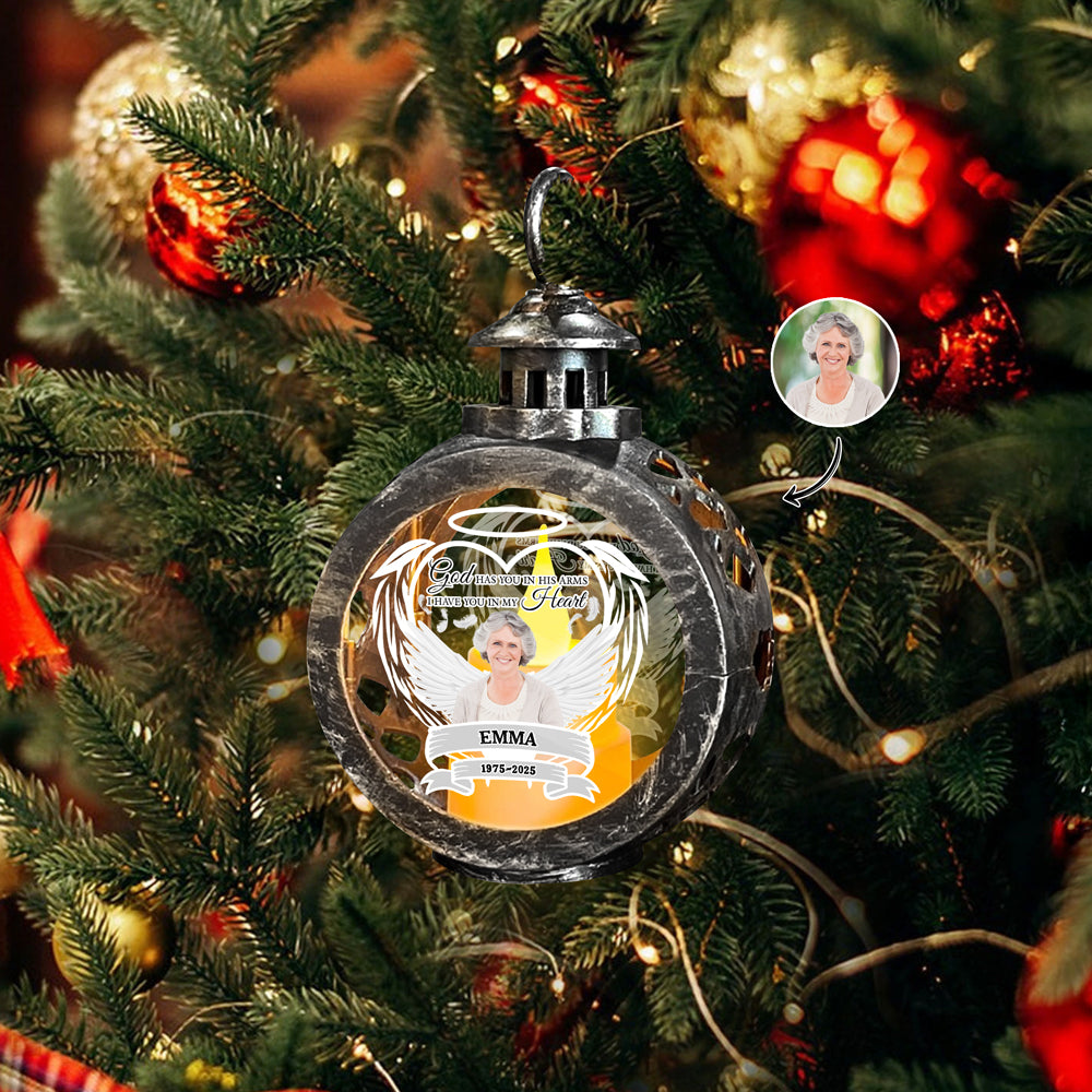 Custom Photo Your Light Will Alwways Shine In My Heart Memorial Christmas Lantern LM32 895785