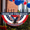 Custom Family Name Home Of The Brave Patriotic Eagle Non-Pleated Fan Flag HO82 901942