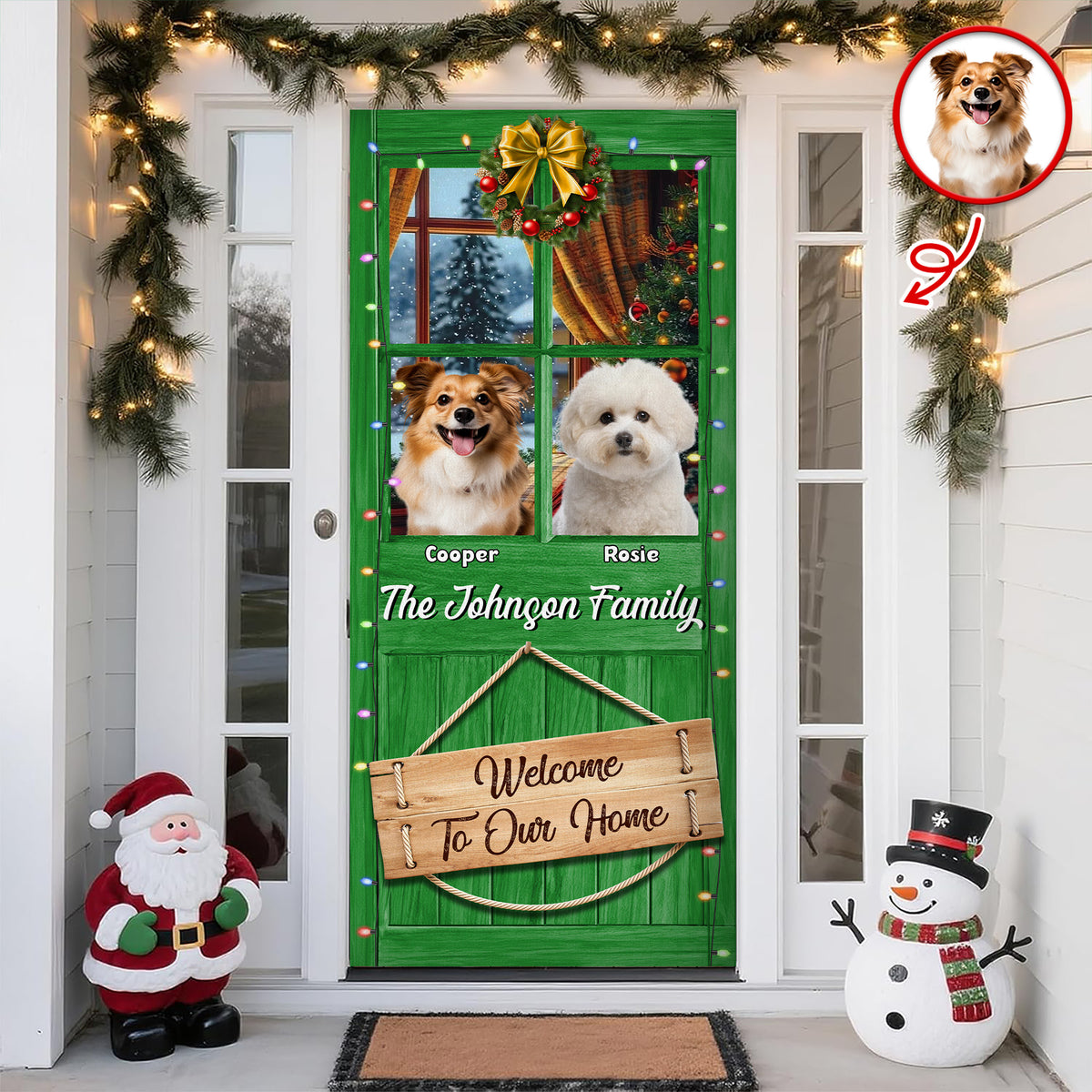 Custom Photo Welcome To My Home Door Cover For Dog Lover TH10 896539